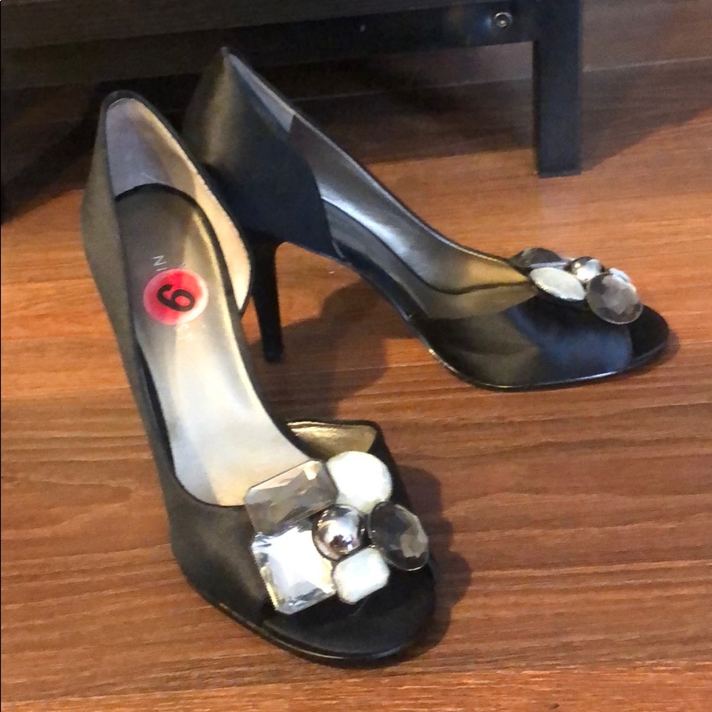 Black, Nine West, 3” heels